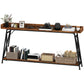 71" Console Table with Storage Shelf - Rustic Brown