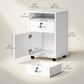 24" Vertical Filing Cabinet with Lockable Drawer, Mobile File Cabinet with 2 Keys, Wheels for Home Office, White