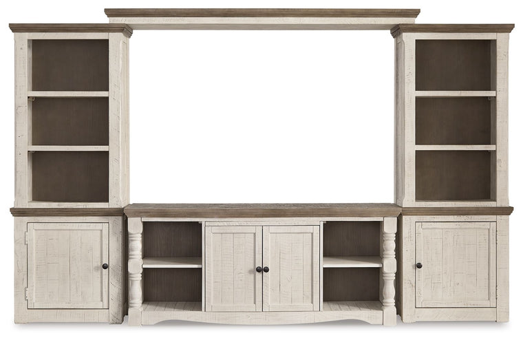 Havalance - 4 Pc. - Entertainment Center - 67" TV Stand - Brown / Beige