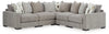 Aslan Court - 5-Piece Sectional - Pebble