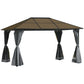 10' x 13' Hardtop Gazebo Aluminum Framed Marquee Party Tent Shelter with Mesh Curtains & Side Walls - Grey