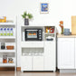 Compact Kitchen Pantry Cabinet with Microwave Stand - White