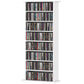 8-Tier DVD Shelf with 6 Adjustable Shelves, Slim CD Shelf, Holds 360 CDs, 185 DVDs or 185 Blu-rays, White