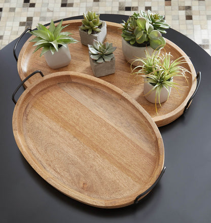 Jocelyne - Brown / Black - Tray Set (Set of 2) - Forward Furniture