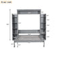 Queen Size Murphy Bed with Shelves and LED Lights, Space-Saving Wall Bed with Flexible Slats, 93.5" L x 84.5" W x 88.5" H, Grey
