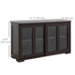 Stackable Sideboard with Sliding Glass Doors - Coffee
