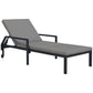 Wicker Chaise Lounger with 5-Level Adjustable Backrest, Light Grey
