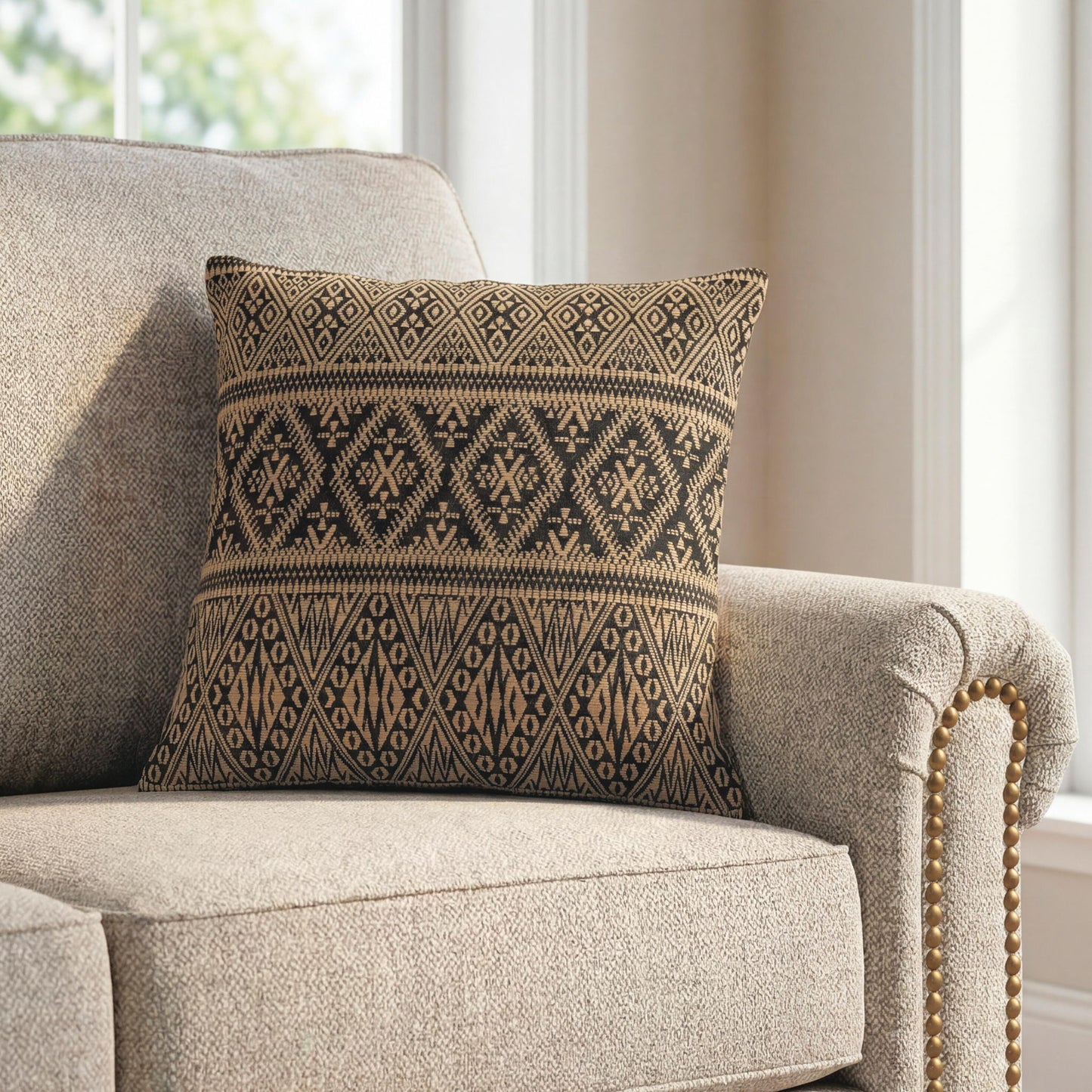 Davinwood - Pillow (Set of 4) - Gray Blue / Natural