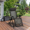 2 in 1 Adjustable Zero Gravity Reclining Lounge Chair Garden Recliner and Rocker Foldable Sun Lounger Napping Seat w/ Headrest & Tray Grey