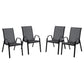 4-Piece Outdoor Dining Chair for Relaxing on Patio Balcony Garden, Comfortable Outdoor Furniture with Armrests, Black