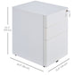 3 Drawer Filing Cabinet, Steel Home Office Storage Cabinet with Wheels, Lock for A4, Letters, Legal-sized Files, White