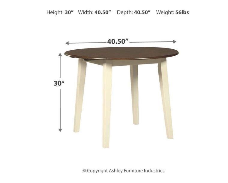 Woodanville - Cream / Brown - Round DRM Drop Leaf Table - Forward Furniture