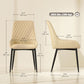 Upholstered Kitchen Chairs, Modern Dining Chairs Set of 4 with Diamond Tufting and Steel Legs for Dining Room, Khaki