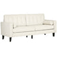 Mid-Century Button-Tufted Sofa - Cream White