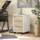 3 Drawer File Cabinet with Wheels, Vertical Filing Cabinet with Lock, Oak