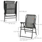Outdoor Folding Chair, Bungee Sling Foldable Patio Dining Chair with Armrests, Folding Lawn Chair for Camping, Garden, Pool, Beach, Backyard, Grey