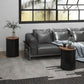Round Nesting Side Tables Set of 2 with Storage - Black