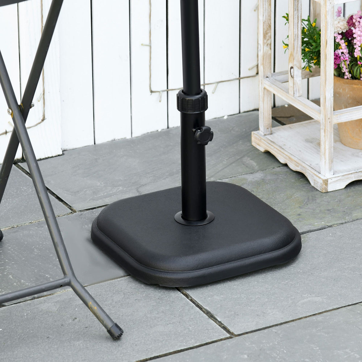 Patio Umbrella Base, 24 lb Heavy Duty Concrete Umbrella Stand, Market Table Umbrella Base Holder for Outdoor, Black