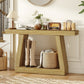 55" Farmhouse Console Table with Storage - Oak
