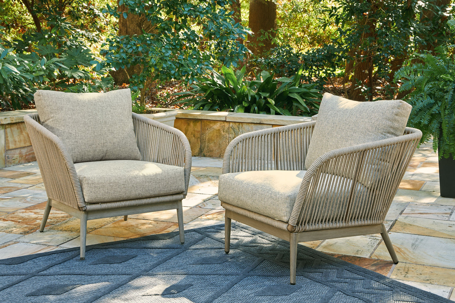 Swiss Valley - Beige - Lounge Chair w/Cushion (Set of 2)