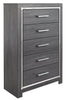 Lodanna - Five Drawer Chest - Gray
