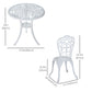 3 Pieces Antique Outdoor Bistro Set for 2 Patio Table and Chairs Set with Umbrella Hole White