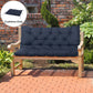 2 Seater Garden Bench Cushion, Soft Thick Outdoor Non-Slip 2 Seater Soft Pad With Backrest for Garden Patio, 52" x 43" x 4", Navy Blue