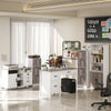 Mobile Printer Stand with Charging Station and USB Ports, Locking Filing Cabinet for A4 and Letter Size, White