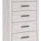 Cayboni - Whitewash - Five Drawer Chest