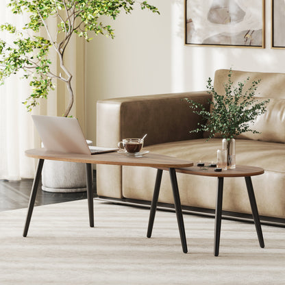 Set of 2 Industrial Nesting Coffee Tables - Brown