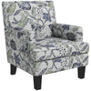 Floral Mid-Century Accent Chair with Nailhead Trim - Multicolour