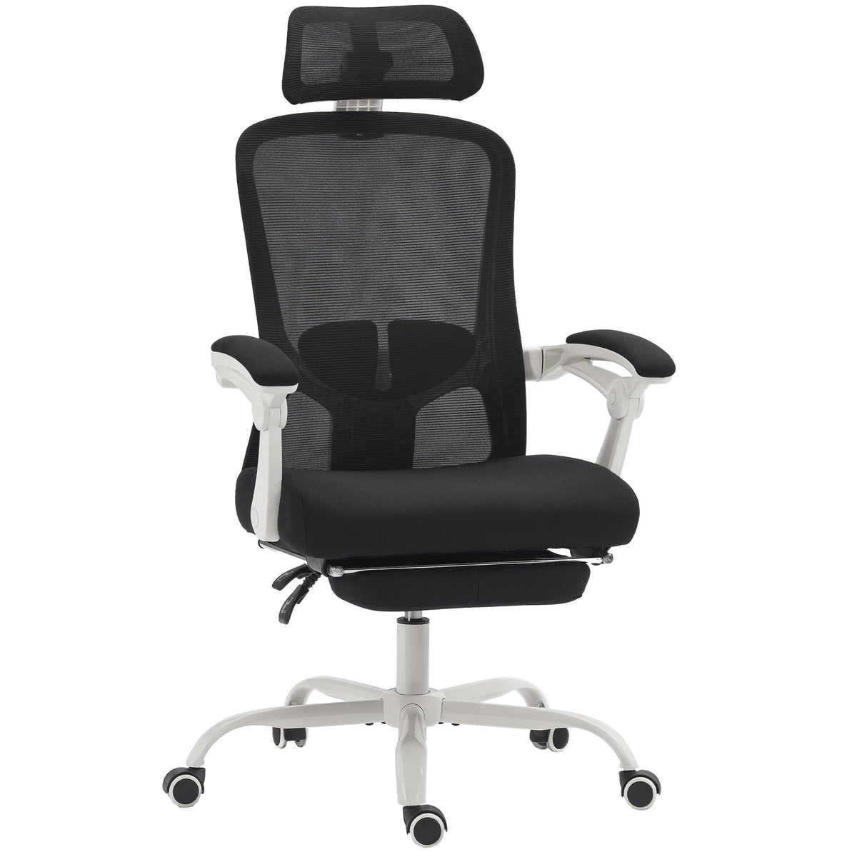 Ergonomic Mesh Reclining Office Chair with Headrest - Black