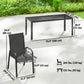 9 Pieces Patio Set with Stackable Chairs, Patio Dining Set with Glass Top for Garden, Patio, Backyard, Black
