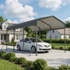 10 x 15FT Metal Carport, Heavy-Duty Carport Canopy with Reinforced Frame & Galvanized Steel Roof, Dark Grey