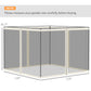Replacement Mosquito Netting for Gazebo 10' x 10' Black Screen Walls for Canopy with Zippers, White