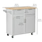 41" Kitchen Island with Solid Wood Top - Grey
