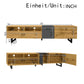 Colour Coordinated TV Stand with U-Shaped Metal Legs, 3 Doors and 2 Compartments, Easy Assembly, 67" L x 14" W x 16.5" H, Black+Natural