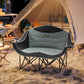 Portable Camp Chair, Double Camping Chair with Cup Holders and Carry Bag, Support 551 lbs, Dark Green - Black