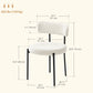 Set of 4 Corduroy Dining Chairs with Steel Legs - Beige