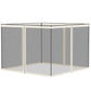 Replacement Mosquito Netting for Gazebo 10' x 10' Black Screen Walls for Canopy with Zippers, White