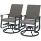 Set of 2 Rattan Patio Glider, Wicker Outdoor Glider Swivel Chair with Steel Frame, High Back for Backyard Porch, Grey