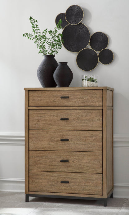 Tomtyn - Light Brown - Five Drawer Chest - Forward Furniture