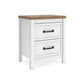 Kerisden - Two Drawer Night Stand - White / Brown