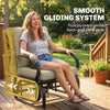 Patio Glider Chair with Steel Frame & Curved Armrests