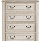 Realyn - Five Drawer Chest - White / Brown / Beige