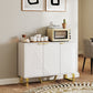 TV Stand Cabinet with Adjustable Shelves - White