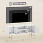 TV Stand Cabinet for TVs up to 55 Inches, Entertainment Unit with Storage Shelves and Wood Legs for Living Room, White