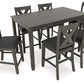 Caitbrook - Gray - Rect Drm Counter Table Set (Set of 7)