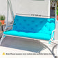 2 Seater Garden Bench Cushion, Soft Thick Outdoor Non-Slip 2 Seater Soft Pad With Backrest for Garden Patio, 47" x 43" x 5", Turquoise