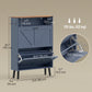Shoe Storage Cabinet with 2 Flip Drawers, Farmhouse Narrow Shoe Cabinet, Holds Up to 16 Pairs, Blue